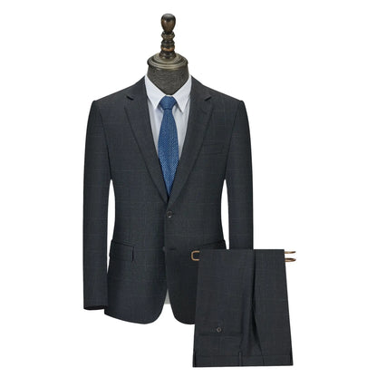 Stylish luxury high quality men's suit with trousers, casual configuration, selected high quality fabrics 7190