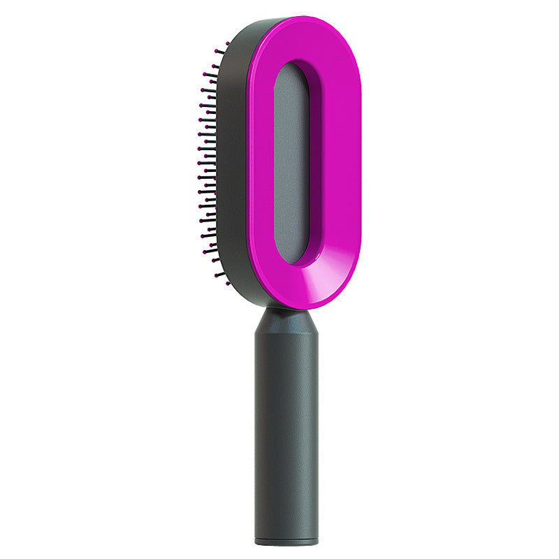 Self Cleaning Hair Brush For Women One-key Cleaning Hair Loss Airbag Massage Scalp Comb Anti-Static Hairbrush Vibrant Vaults